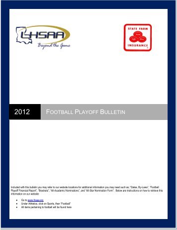 II. Basic Playoff Information - lhsaa