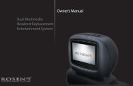 Owner's Manual - Rosen Entertainment Systems