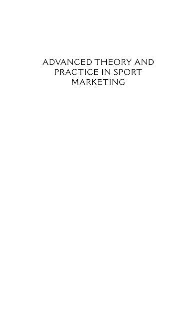 advanced theory and practice in sport marketing - Marshalls University