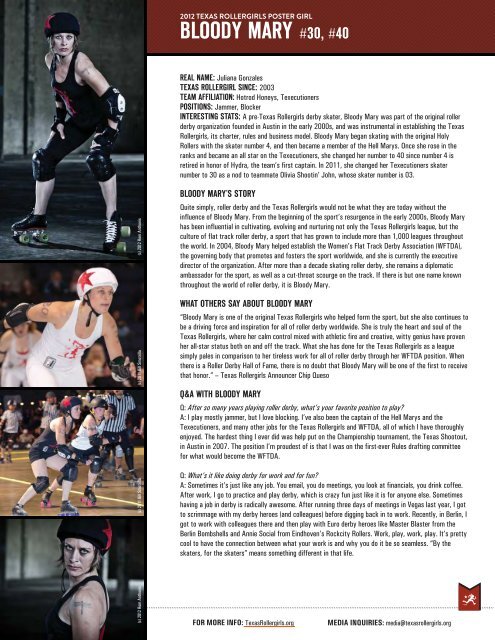 PRESS KIT - Texas Rollergirls