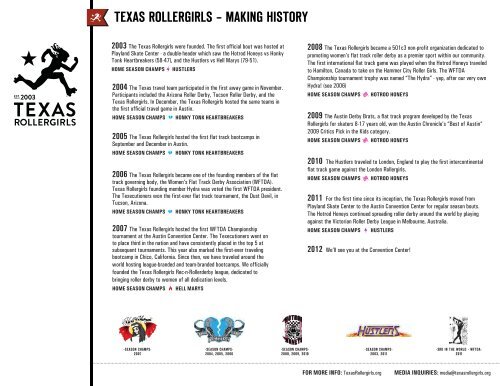 PRESS KIT - Texas Rollergirls