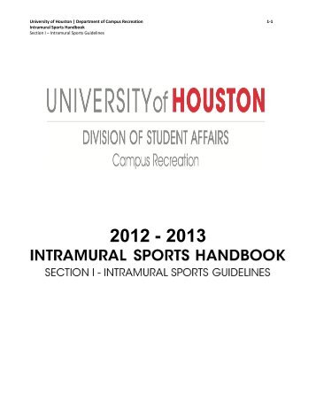 Intramural Sports Guidelin - University of Houston
