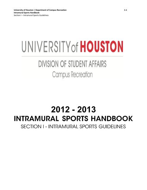 Intramural Sports Guidelin - University of Houston