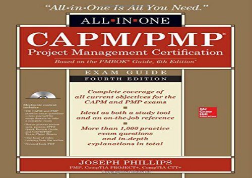 [+]The best book of the month CAPM/PMP Project Management Certification All-In-One Exam Guide  [FULL] 