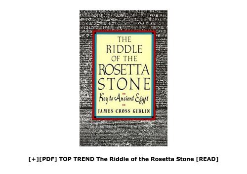 [+][PDF] TOP TREND The Riddle of the Rosetta Stone  [READ] 