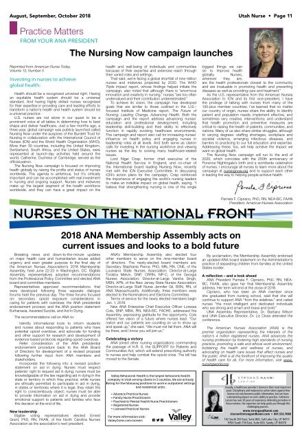 Utah Nurse - August 2018