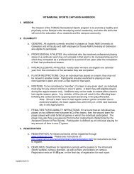 INTRAMURAL SPORTS CAPTAINS HANDBOOK 1. MISSION The ...