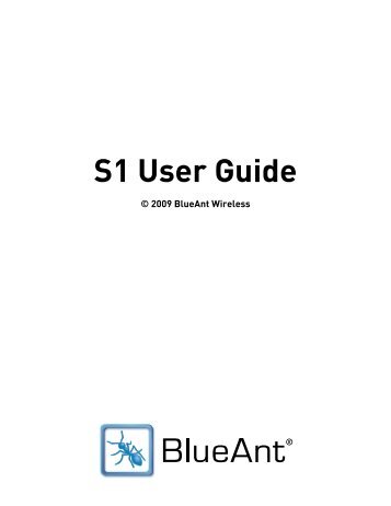 S1 User Guide - BlueAnt Wireless