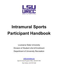 Intramural Sports Participant Handbook - Louisiana State University