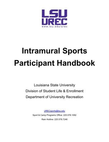 Intramural Sports Participant Handbook - Louisiana State University