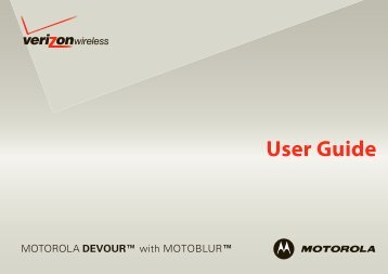 User Guide for Verizon DEVOUR A555 Phone - Motorola Support