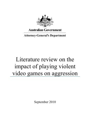 Literature review on the impact of playing violent video games on ...