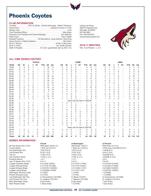 STANLEY CUP PLAYOFF GUIDE - Washington Capitals - NHL.com