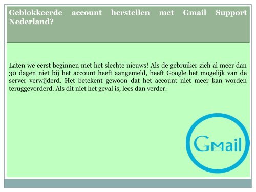 Geblokkeerde account herstellen met Gmail Support Nederland