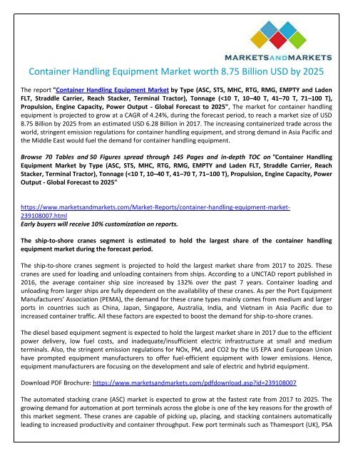 Container handling equipment market