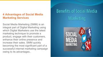 4 Advantages of Social Media Marketing Services
