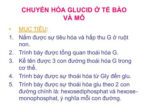 HÓA HỌC VÀ CHUYỂN HÓA GLLUCID