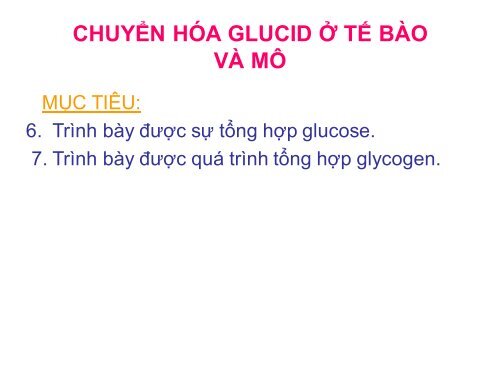 HÓA HỌC VÀ CHUYỂN HÓA GLLUCID