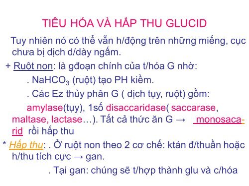 HÓA HỌC VÀ CHUYỂN HÓA GLLUCID