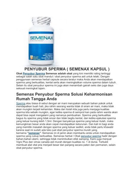 PENYUBUR SPERMA SEMENAX