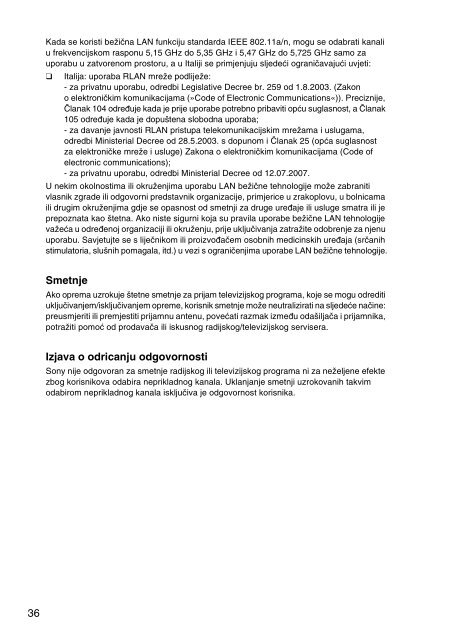 Sony SVT1311C5E - SVT1311C5E Documents de garantie Slov&eacute;nien