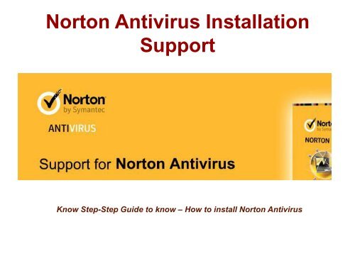 norton antivirus installation support