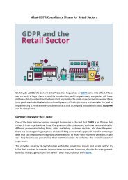 What GDPR Compliance Means for Retail Sectors