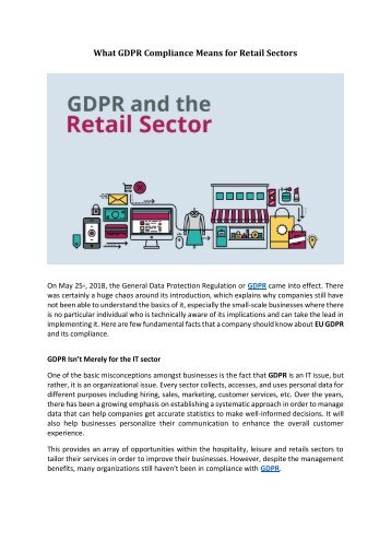 What GDPR Compliance Means for Retail Sectors