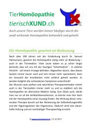 Info Tierhomöopathie tierischXUND.ch