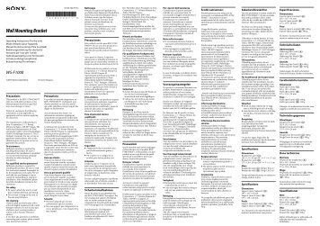 Sony WS-F1000 - WS-F1000 Consignes dâutilisation SuÃ©dois