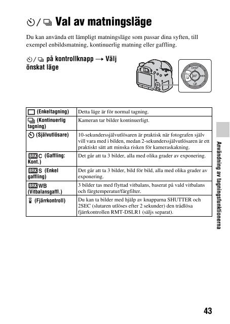 Sony SLT-A65K - SLT-A65K Consignes d&rsquo;utilisation Su&eacute;dois