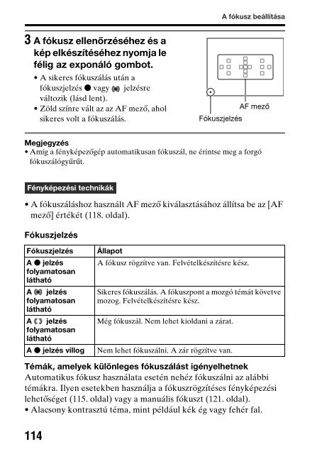 Sony SLT-A65K - SLT-A65K Consignes d&rsquo;utilisation Hongrois