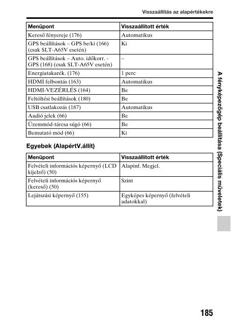 Sony SLT-A65K - SLT-A65K Consignes d&rsquo;utilisation Hongrois