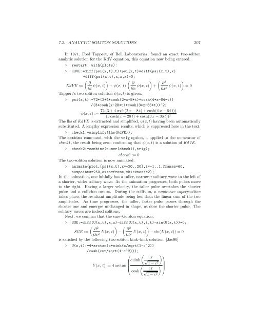 Computer Algebra Recipes