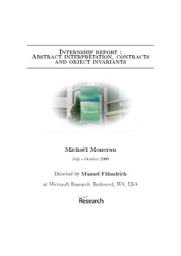 Internship report : Abstract interpretation ... - Michael Monerau