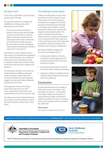 Thinking about play - Early Childhood Australia