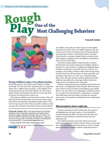 Rough One of the Most Challenging Behaviors Play - National ...