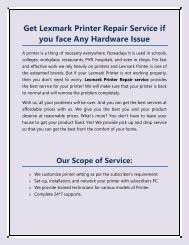 Get Lexmark Printer Repair Service if you face Any Hardware Issue