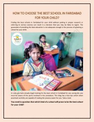 HOW TO CHOOSE THE BEST SCHOOL IN FARIDABAD FOR YOUR CHILD