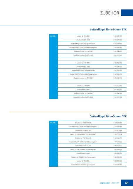 WEMA RaumKonzepte: Legamaster - Digitale Medien Broschüre 2018