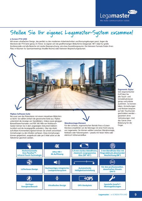 WEMA RaumKonzepte: Legamaster - Digitale Medien Broschüre 2018