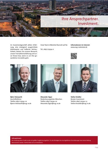 E & G Büro- & Investmentmarktbericht München 2017-2018