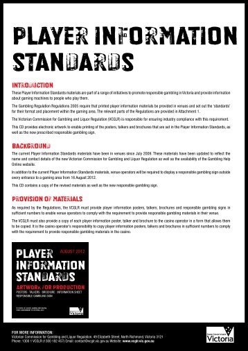 Player information standards - the VCGLR website