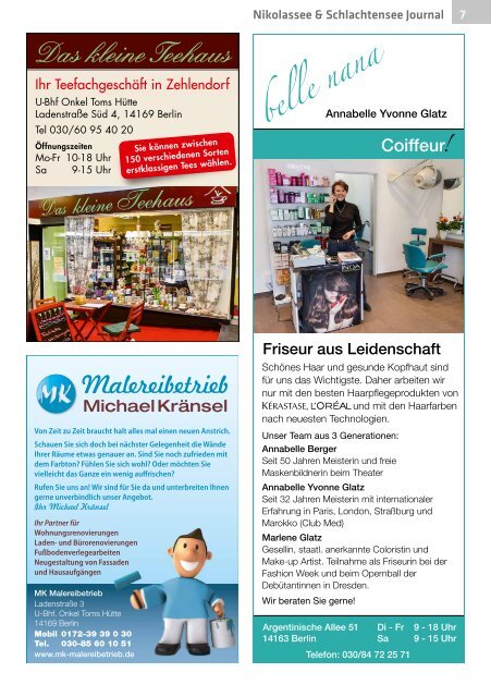 Nikolassee & Schlachtensee Journal Aug/Sept 2018