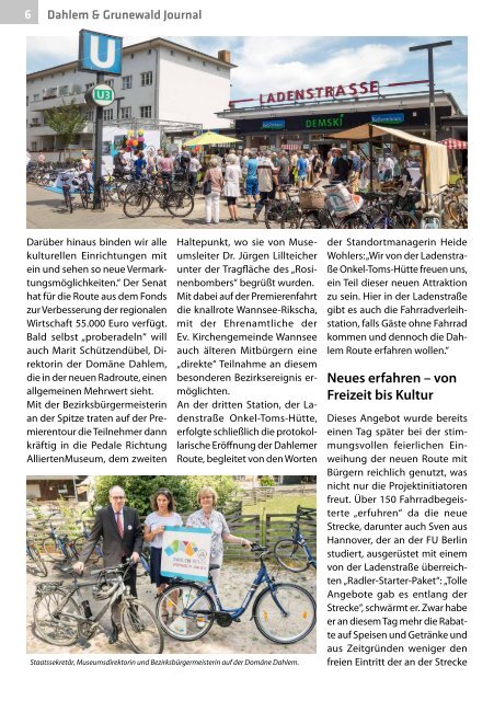 Dahlem & Grunewald Journal Aug/Sept 2018