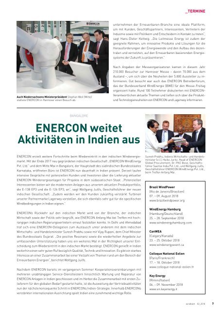 Enercon Windblatt 2/2018