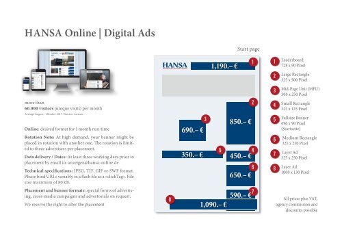 HANSA Mediadaten 2018 englisch