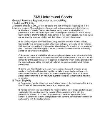 SMU Intramural Sports - UT Southwestern