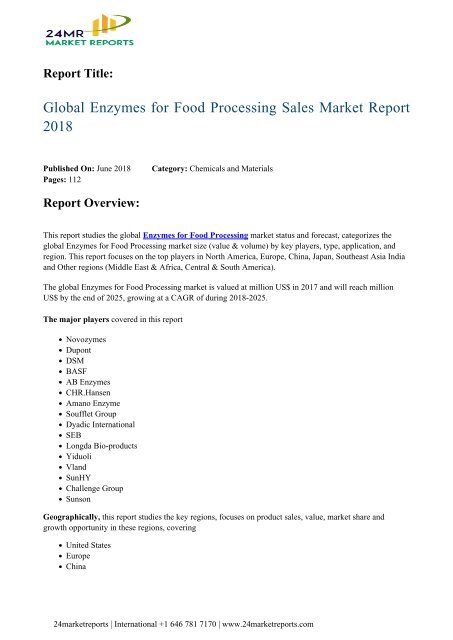 global-enzymes-for-food-processing-sales-market-report-2018-24marketreports