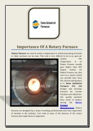 Importance Of A Rotary Furnace